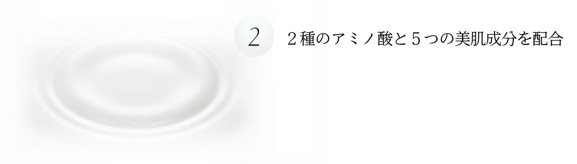 2種のアミノ酸と5つの美肌成分を配合